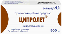 Ципролет тбл п/п/о 500мг №10