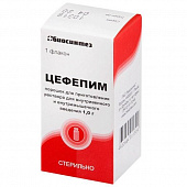 Цефепим пор д/р-ра в/в в/м 1г №1 фл инд уп