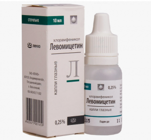 Левомицетин капли гл 0,25% 10мл