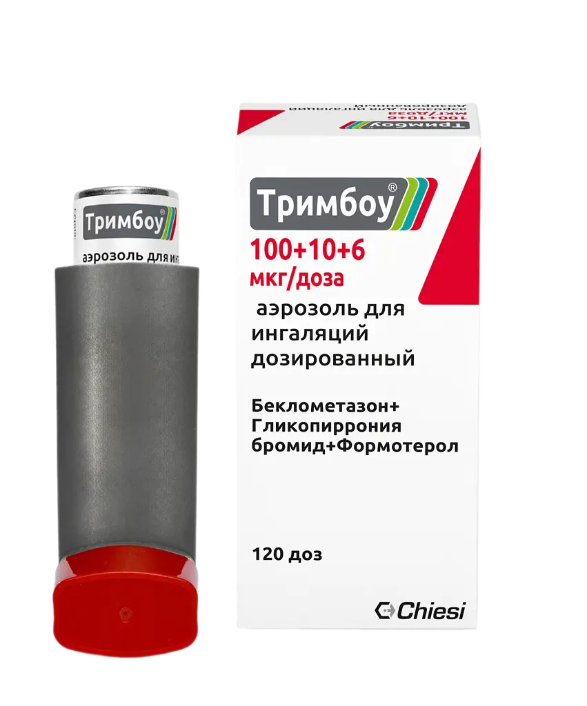Тримбоу аэр д/инг дозир 100+10+6мкг/доза 120доз