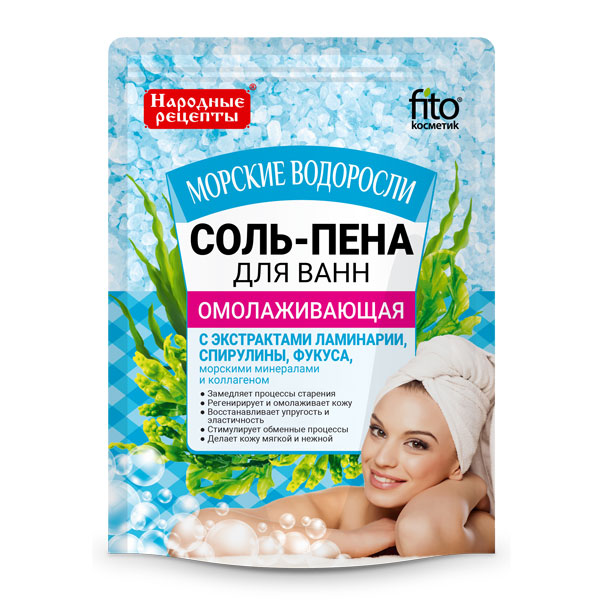 Народные рецепты соль-пена д/ванн Морс водоросли 200г