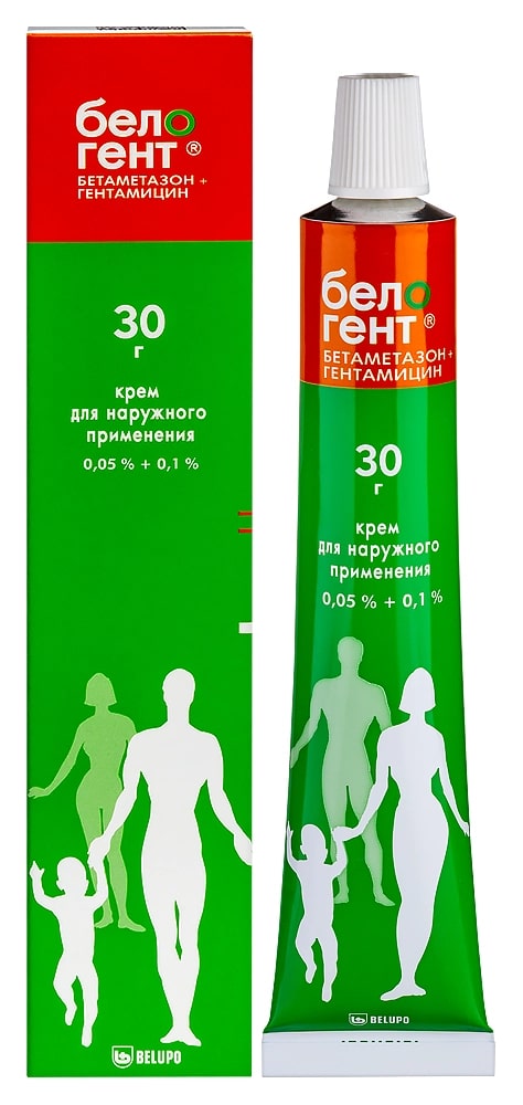Белогент крем д/наруж прим 0,05%+0,1% 30г