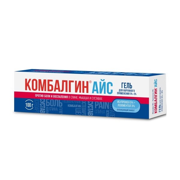 Комбалгин Айс гель д/наруж прим 5%+3% 100г