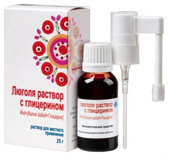 Люголя р-р с глицерином р-р д/мест прим 25г фл+насад-расп