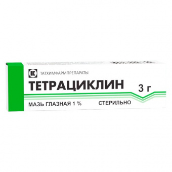 Тетрациклин мазь гл 1% 3г №1
