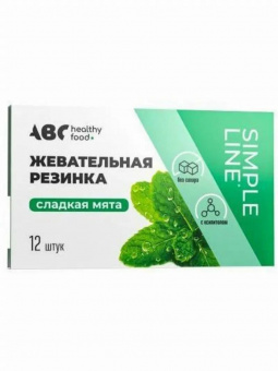 АВС ХЭЛСИ ФУД ЖЕВАТ. РЕЗИНКА Б/САХ  quot;СЛАДК МЯТА quot; блист.16г