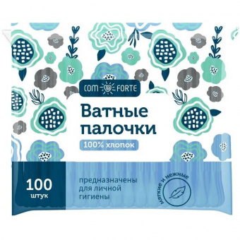 Ватные палочки comforte пак. п/э №100