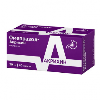 Омепразол-Акрихин капс кишечнор 20мг №40