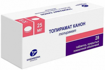 Топирамат Канон тбл п/п/о 25мг №28 яч конт