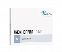 Лизиноприл тбл 10мг №60 яч конт 30*2