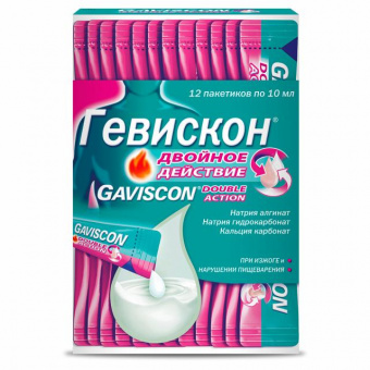 Гевискон Двойное Действие сусп д/пр внутрь Мята 10мл №12