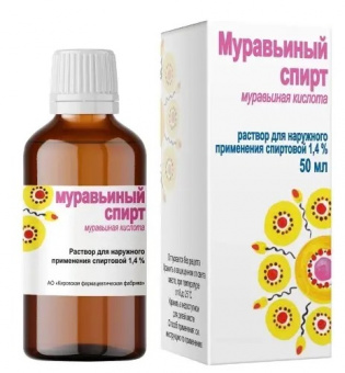 Муравьиный спирт 1,4% р-р д/наруж прим (спиртовой) 50мл