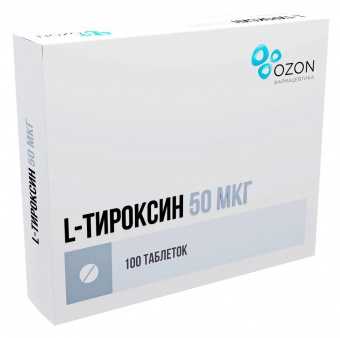 Л-Тироксин тбл 50мкг №100 яч конт 50*2