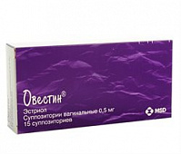 Овестин супп ваг 0,5мг №15