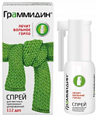 Граммидин спрей д/мест прим дозир 0,06мг+0,1мг 112доз